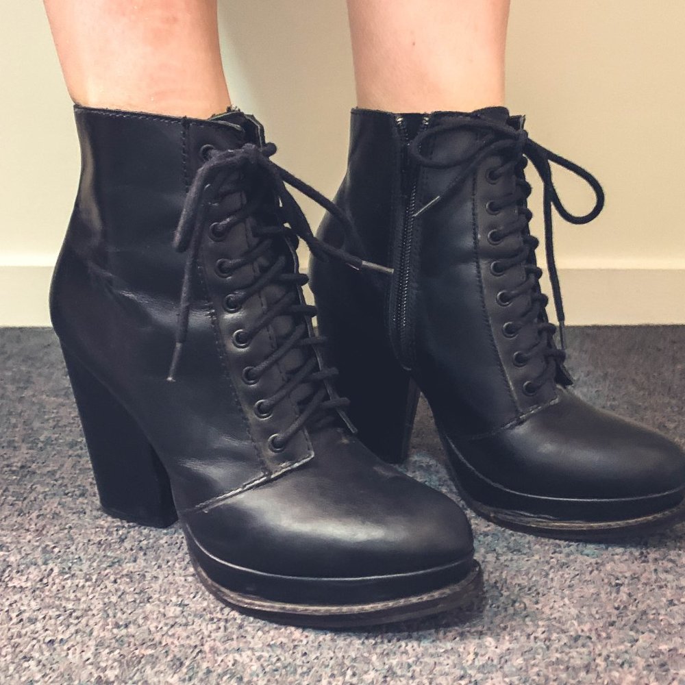 Black Platform Booties
